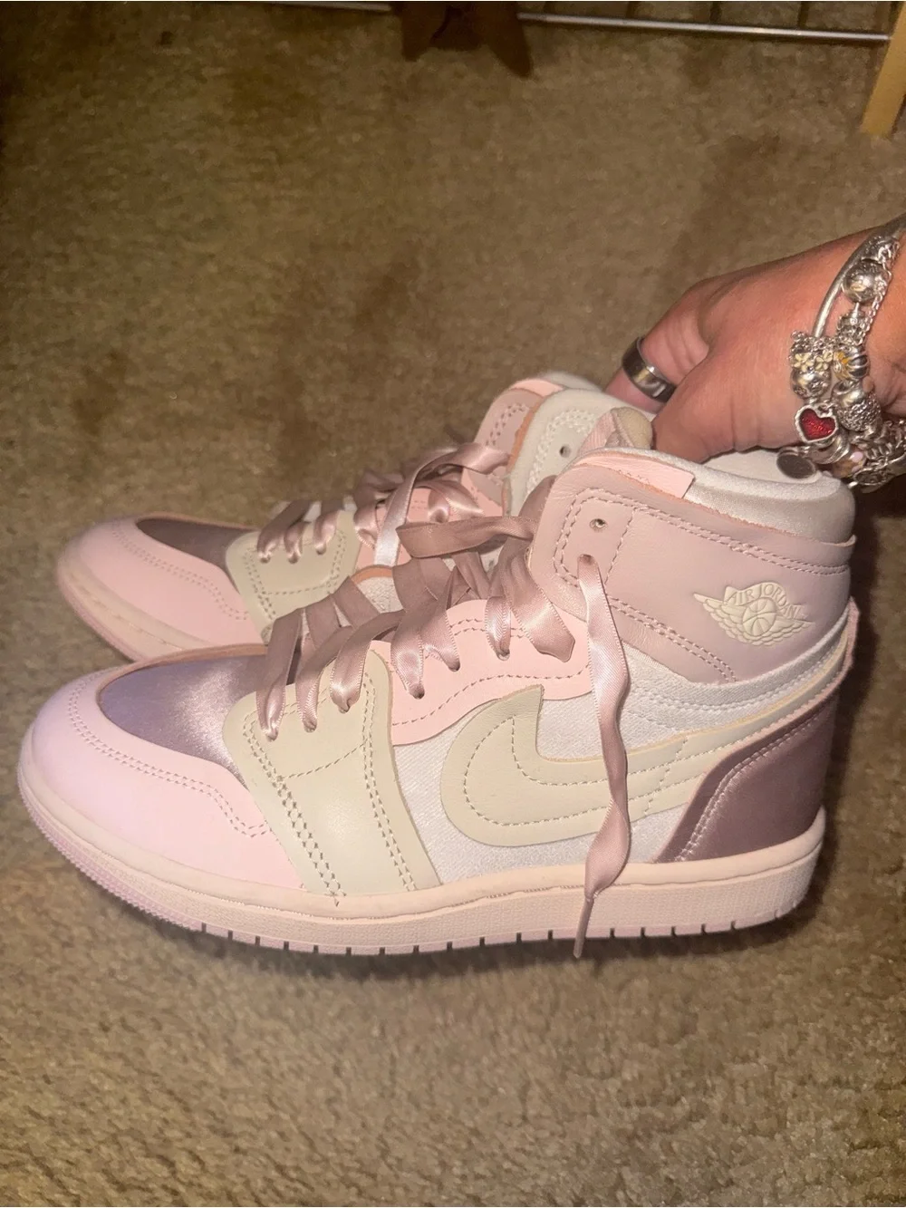 Nike Women’s Pink Satin High-Top Sneakers